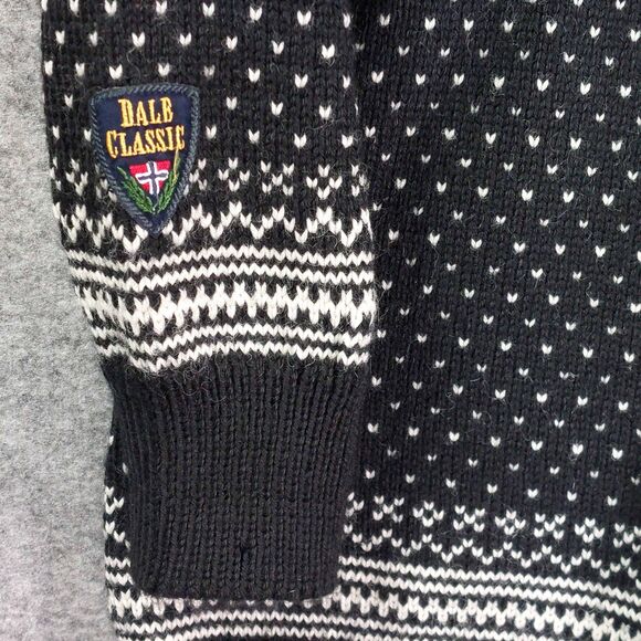 Dale of Norway Wool Cardigan Sz L Nordic Fair Isle Sweater Traditional Clasps - Picture 7 of 9